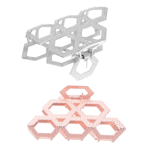 Homoyoyo 2 Stück Vintage Haarklammern aus Robustem Metall Geometrische Rutschfeste Spangen für Damen Stabiler Haarschmuck für Hochsteckfrisuren und Alltagsstyling Roségold und Silber von Homoyoyo