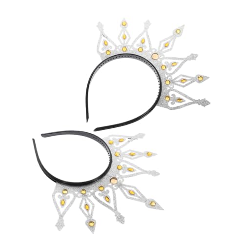 Homoyoyo 2 Stück Vintage Haarreifen Damen Braut Tiara Haarschmuck mit Verzierungen für Hochzeit Party und Junggesellinnenabschied Festliches Accessoire von Homoyoyo