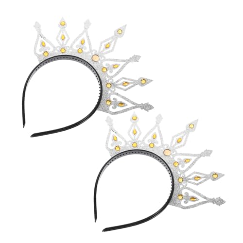 Homoyoyo 2 Stück Vintage Kristallkrone Haarreif Damen Bequemer Langlebiger Brautschmuck mit Strass Stilvolles Tiara Stirnband für Hochzeit Junggesellinnenabschied Festliche Partys und von Homoyoyo