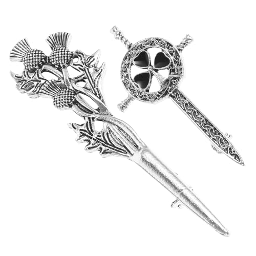 Homoyoyo 2 Stück Vintage Schottische Broschen Kreative Anstecknadeln für Kleidung und Hüte Leicht Langlebig Modisches Schmuckaccessoire für Damen und Festliche Anlässe von Homoyoyo