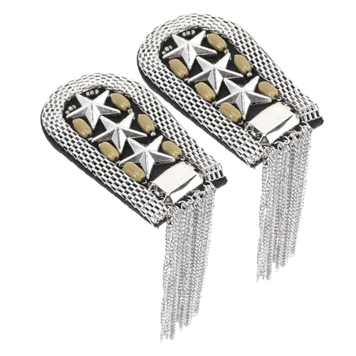Homoyoyo 2 Stück Vintage Schulterbrosche mit Metall quasten Epauletten Schmuck für Herren und Damen Modische Kostümdekoration Stilvolle Anstecknadeln für Uniformen und Cosplay von Homoyoyo