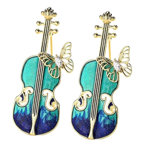 Homoyoyo 2 Stück Violine Brosche Instrumente Kleidung Brosche Anstecknadel Schmuck Musik Brosche Vintage Brosche Musikalische Brosche Frauen Brosche Schal-clip-brosche Zinklegierung von Homoyoyo