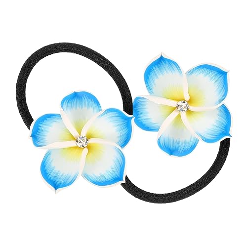 Homoyoyo 2 Stück Weiche Keramikhaarzubehör Haarschmuck für Damen Blumen- gefälscht stutzenhalter Haarband elastische Haarbindungen Haargummis für Mädchen Polymer-Ton von Homoyoyo