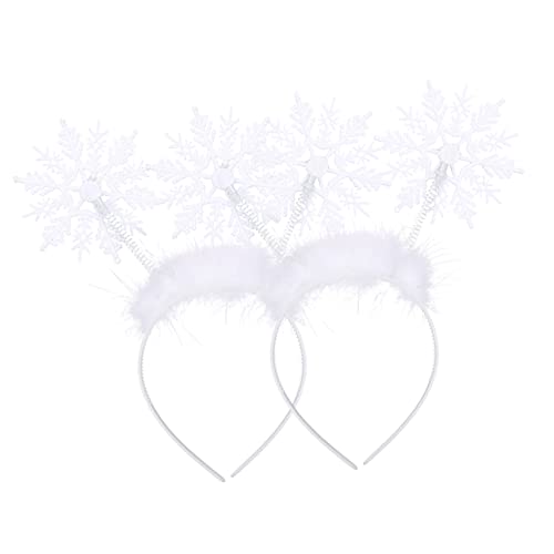 Homoyoyo 2 Stück Weihnachtlicher Kopfschmuck Teiliges Schneeflocken Haarreif Party Haarschmuck Weiß Resin Festlich Dekorativ von Homoyoyo