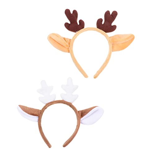 Homoyoyo 2 Stück Weihnachts Haarreif mit Einzigartige Niedliche Rentier Haarschmuck für Perfektes Party Accessoire für Weihnachten Cosplay und Geburtstagsfeiern Robustes Material für von Homoyoyo