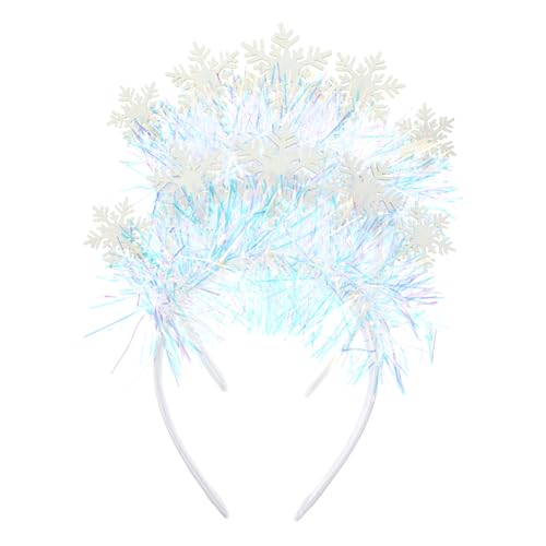 Homoyoyo 2 Stück Weihnachts Haarreif mit Weißen Schneeflocken Glitzer Festlicher Haarschmuck für Xmas Party Rutschfeste Kopfbedeckung Charmante Weihnachts Accessoires für Damen und von Homoyoyo