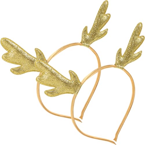Homoyoyo 2 Stück Weihnachts Haarreifen mit Kreativen Geweihen Glitzernde Antler Haarbänder für Mädchen für Partys und Festliche Anlässe von Homoyoyo
