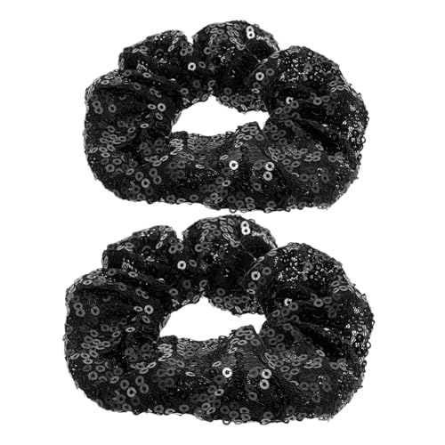 Homoyoyo 2 Stück Weihnachts Pailletten Haargummis Farbige Fluoreszierende Elastische Haargummis für Damen für Partys Hochzeiten und Festliche Anlässe von Homoyoyo