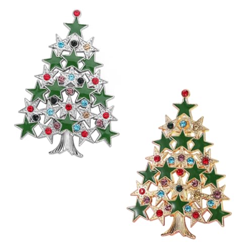 Homoyoyo 2 Stück Weihnachtsbaum Brosche mit Funkelnden Strasssteinen Weihnachtsdeko Anstecknadeln für Kleidung Taschen Hüte Festliche Accessoires in Gold und Silber Homoyoyo 2 Stück Weihnachtsbaum Brosche mit Funkelnden Strasssteinen Weihnachtsdeko Anstecknadeln für Kleidung Taschen Hüte Festliche Accessoires in Gold und Silber von Homoyoyo