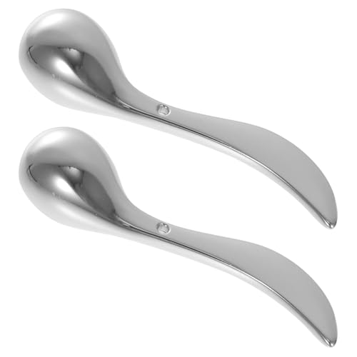 Homoyoyo 2 Stück Zinklegierung Augencreme Löffel Gesichtsmassage Stab Hautpflege Massagegerät für Augencreme Absorption Anti schwellung und Dunkle Ringe Reduzierung von Homoyoyo