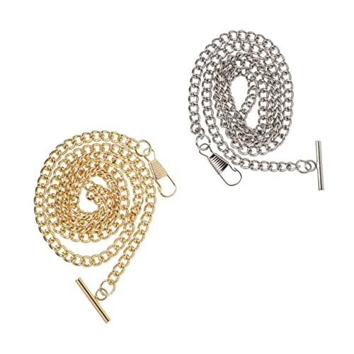 Homoyoyo 2stücke Bar Metall Taschenuhrkette Mit Haken Für Taschenuhr Jeans Gürtelkette Dekorative Uhrenkette Für Männer Und Frauen Retro Look von Homoyoyo