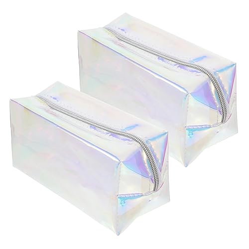 Homoyoyo 2 Stück wasserdichte Transparente Kosmetiktasche Tragbare Makeup Tasche mit Reißverschluss Kompakter Reise Organizer für Damen für Urlaub Business und Outdoor Aktivitäten von Homoyoyo
