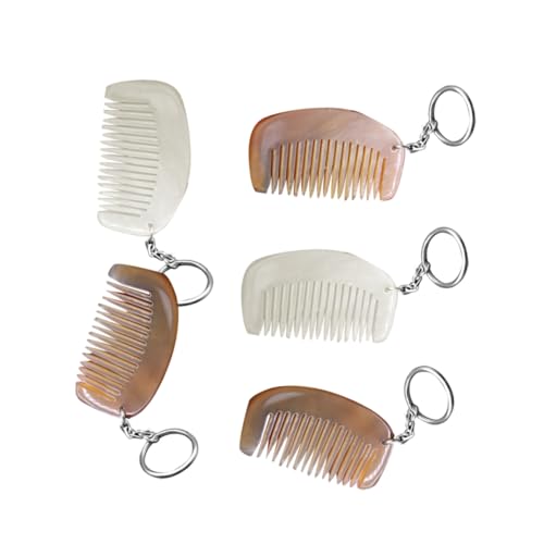 Homoyoyo 2 Stücke Natürliche Horn Kamm Schlüsselanhänger Kreatives Design Langlebig für Taschen Autoschlüssel von Homoyoyo