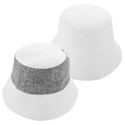 Homoyoyo 2 Stücke Sauna Badekappe aus Filz Traditioneller Russischer Sauna Hut Atmungsaktiv Schweißschützend Haarprotektor für Damen und Herren Leicht Faltbar für Dampfbad Spa und Heimsauna von Homoyoyo