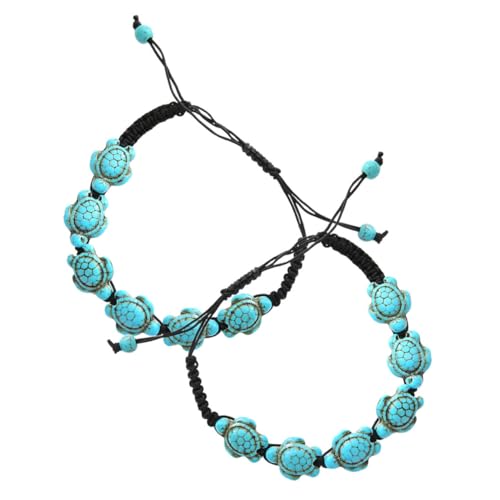 Homoyoyo 2 Stücke Schildkröte Armband Armbänder Schmuck Schildkrötenarmbänder Handschmuck Für Frauen Reiseschildkrötenarmband Armband Für Frauen Meeresschildkröten-armband Armbänder Türkis von Homoyoyo