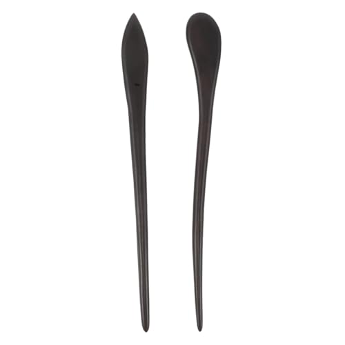 Homoyoyo 2 Stücke Teiliges Retro Holz-haarstäbe aus Schwarzem Holz Handgefertigt Sanft zu Haar Antiker Stil Klassische Haarnadeln für Hanfu Vintage-accessoires für Frauen und Mädchen von Homoyoyo