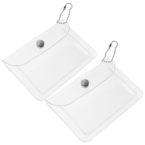 Homoyoyo 2stücke Dokumentenschutz Tasche Transparent Schlüssel Geldbörse Mit Knopfverschluss Für Münzen Schlüssel Reisen Shopping Durchsichtig von Homoyoyo