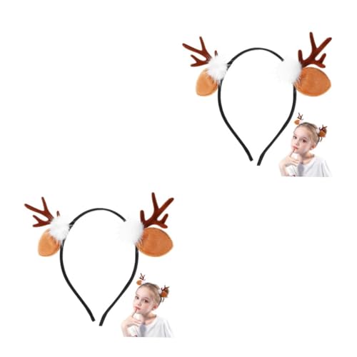 Homoyoyo 2 Stücke Weihnachts-Rentier Geweih Stirnbänder Aus Plüsch Und Filz – Lustige Cosplay Haarreifen Für Festlichkeiten - Partys Und Feiertage – Perfektes Für Die von Homoyoyo