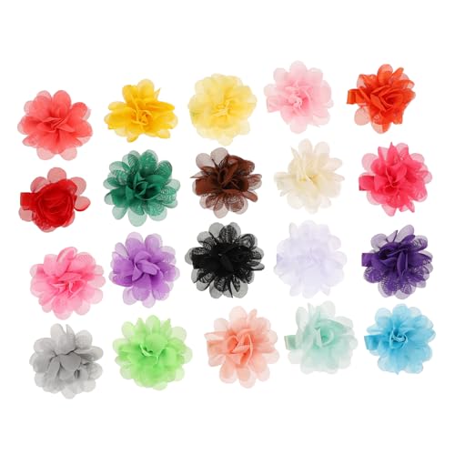 Homoyoyo 20 Stück Blumen Haaraccessoires für Mädchen Stilvolle Haarklammern mit Floralen Designs für Partys Hochzeiten und Fotoshootings Chiffon Blumen Haarspangen Gemischte Farben von Homoyoyo