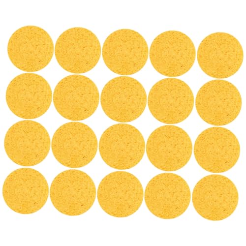 Homoyoyo 20 Stück Gesichtspuderquaste Weiche Makeup Schwämme Reißfeste Pulp Sponges Sanfte Gesichtsreinigung und Make Up Entferner Gelb für Tägliche Anwendung von Homoyoyo
