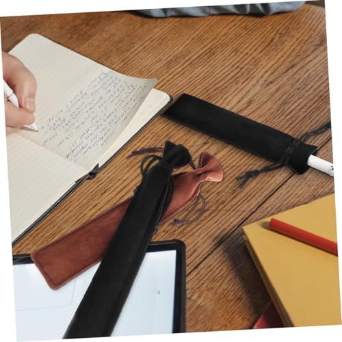 Homoyoyo 20 Stück Kordelzug Stifttaschen aus Doppellagigem Samt Dicke Federpen hüllen in Schwarz und Kaffee Praktische und Elegante Geschenktüten für Schule Büro und Geschenkverpackung von Homoyoyo