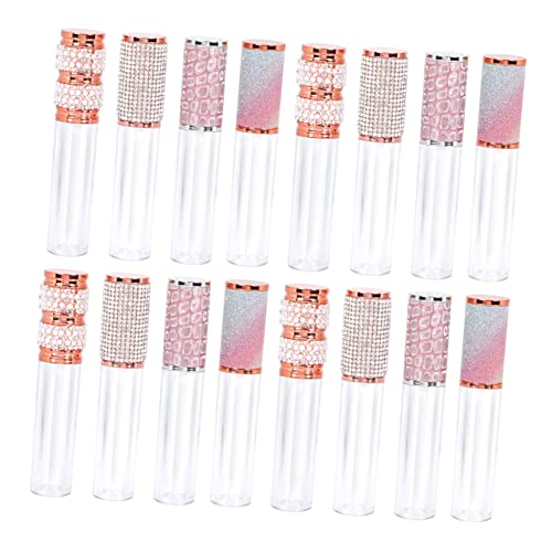 Homoyoyo 20 Stück Nachfüllbare Lip Gloss Tubes Tragbare Kosmetikbehälter für DIY Lippenpflege Leere Lipgloss Flaschen Farben Rosa Gold Regenbogen von Homoyoyo