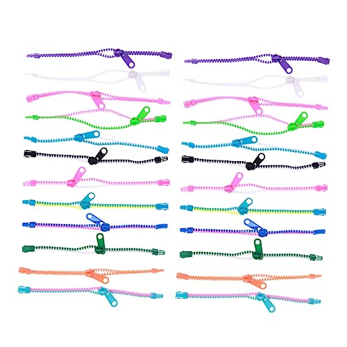 Homoyoyo 20 Stück Reißverschlussarmband Armband Reißverschluss-Armband Gastgeschenke für Mädchen Schlagarmbänder für Bulk-Armbänder Reißverschluss-Armbänder Abs Zufällige Farbe von Homoyoyo