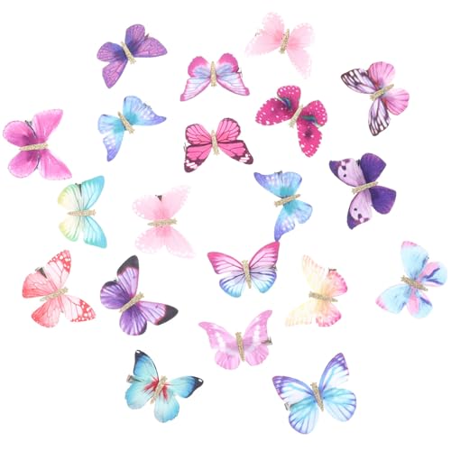 Homoyoyo 20 Stücke 3D Schmetterlings Haarspangen Stoff Haarnadeln für Mädchen Cosplay Party Zubehör Angenehm zu Tragen von Homoyoyo
