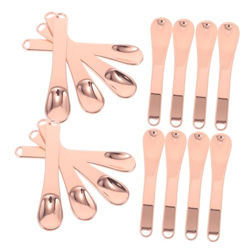 Homoyoyo 20 Stück Schönheitslöffel Make-up-Creme-Spatel Augencreme- -Tool für kosmetische Cremes Cremespatel Hautpflege augencreme löffel Zinklegierung Roségold von Homoyoyo
