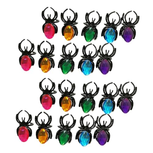 Homoyoyo 20 Stück Spinnenringspielzeug Halloween-ringe Halloween-spinnenring Gefälscht Karikatur Streich Charme Spinne Schellt Abs von Homoyoyo