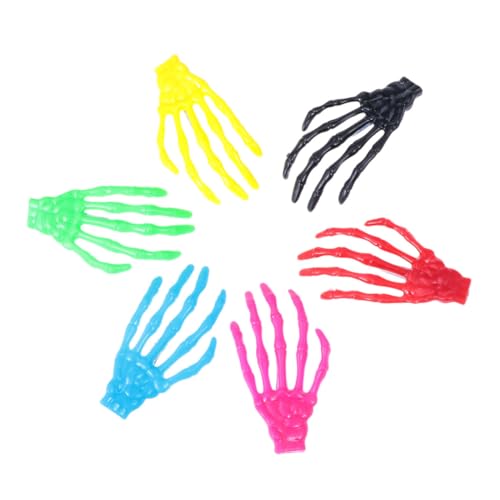Homoyoyo 20 Stück Teilig Halloween Haarspangen Skelett Hand Knochen Design Bunte Haarklammern für Mädchen Party Haarschmuck von Homoyoyo