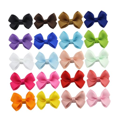 Homoyoyo 20 Stück Teiliges Haarklammer Bunte Schleifen Haarspangen mit Komplett Umwickeltem Niedliche Haarschmuck Clips für Mädchen für Alltag Geburtstag und Festtagsfeiern von Homoyoyo