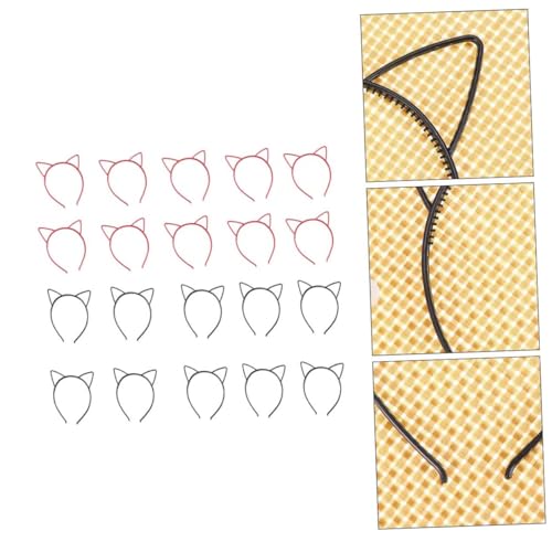 Homoyoyo 20 Stück Teiliges Katzenohren Haarreif Flexibles Stirnband mit Süßem Katzenohren design Geeignet für Altersgruppen Strapazierfähiges Material Party Kostümzubehör von Homoyoyo