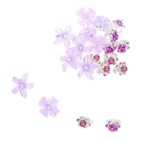Homoyoyo 20 Stück Teiliges Kleine Blumen-haarklammern mit Filigranen Blüten Funkelnden Strass-Elementen Geeignet für Zöpfe und Fransen Modische Mini-accessoires für Damen und Mädchen von Homoyoyo