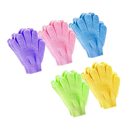 Homoyoyo 20 Stück Teiliges Peeling Handschuh für Dusche und Bad Fünf Finger Waschhandschuhe zur Sanften Hautreinigung und Massage Vielseitig Einsetzbar für Damen Herren und Zufällige Farbe von Homoyoyo