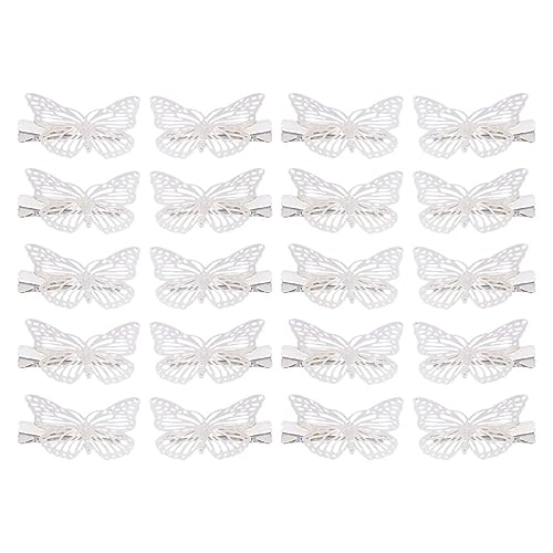 Homoyoyo 20 Stück Teiliges Schmetterlings Haarspangen Vintage Haarklammern für Damen Rutschfest Haaraccessoire für Partys Hochzeiten und Feste Silberfarben von Homoyoyo