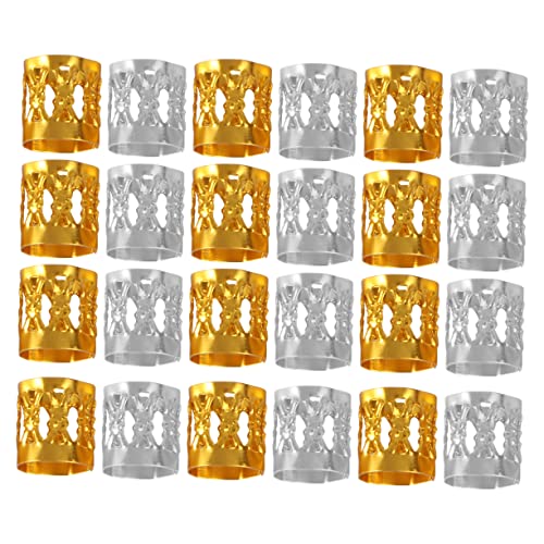 Homoyoyo 200stücke Metall-haarmanschetten Filigrane Röhren Dreadlocks-flechtperlen Haarschmuck Für Damen Und Herren Gold Silber von Homoyoyo