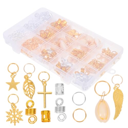 Homoyoyo 200 Stück Teiliges Haarschmuck Set Metallringe für Zöpfe Dreadlocks Haar DIY Flechtzubehör Langlebig und Verstellbar für Stylische Haarfrisuren von Homoyoyo