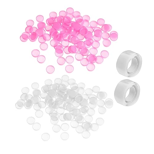 Homoyoyo 200 Stück Wimpernkleberhalter mit Wimpernkleberbecher Aufkleber Tragbar Leicht für Wimpernverlängerung und Anwendung für Profis und DIY von Homoyoyo