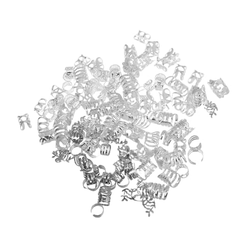 Homoyoyo 210 Stück Teiliges Silbernes Haar Schmuck für Zöpfe Verstellbare Metall Manschetten und Charms DIY Haaraccessoires für Frauen und Vintage Stil Geeignet für Dreadlocks und Locs von Homoyoyo
