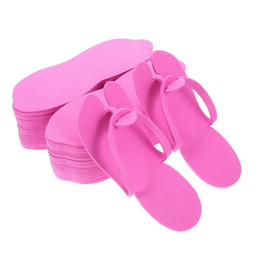 Homoyoyo 24 Paare Einweg EVA Maniküre Hausschuhe Reise Slipper für Damen Herren Weich Leicht Tragbar Rosa Pantoffeln Spa Hotel Zuhause von Homoyoyo