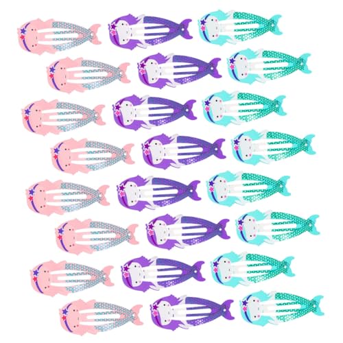 Homoyoyo 24 Stck Teiliges Metall Meerjungfrau Haarspangen für Mädchen Bunte Snap Haarklammern Hautfreundlich Bruchsicher für Geburtstag Weihnachten Hochzeiten und Meerjungfrauen Partys von Homoyoyo