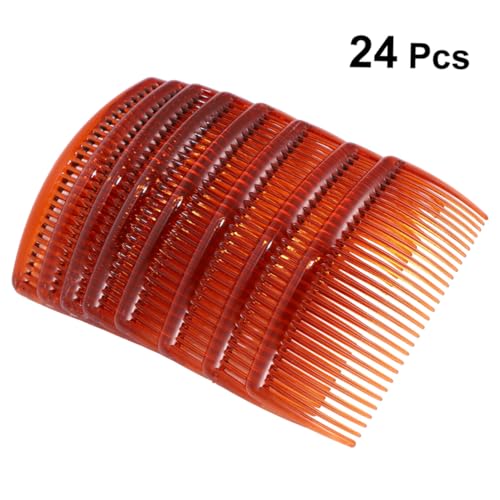 Homoyoyo 24 Stück Plastik Haarkamm Zähne Kleines Langlebiges Styling Kammset für Frauen und Mädchen Tragbarer Kamm zum Entwirren und Fixieren Verschiedener Haartypen Kaffee Farbe von Homoyoyo