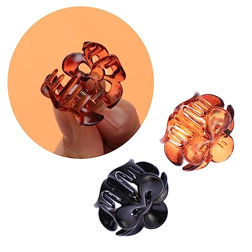 Homoyoyo 24 Stück Teiliges Mini Haarklammern Leichte Kunststoff Haarklammern mit Hohlem Design Rutschfeste Chunky Jaw Clips für Frauen und Mädchen Schwarz Braun Schonend für Haare von Homoyoyo