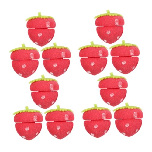 Homoyoyo 24Stücke Erdbeere Haar Styling Schwamm Lockenwickler für Mädchen Rutschfest Bequem für Nächtliches Haarstyling Wiederverwendbar von Homoyoyo