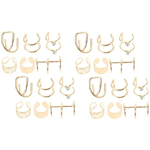Homoyoyo 24stücke Ohrklemmen Für Damen Goldene Ohrclips Mit Ohrmanschetten Dekorative Ohrringe Leicht Und Bequem Zu Tragen Für Verschiedene Anlässe Geeignet von Homoyoyo