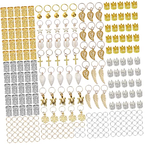 Homoyoyo 250 Stück Dreadlock Haarschmuck Set Metall Haarglieder mit Design Haarclips für Zöpfe und Dreadlocks für Festivals und Partys von Homoyoyo