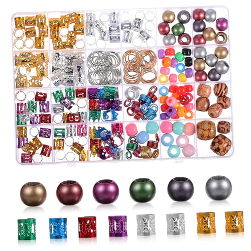 Homoyoyo 278 Stk Teiliges Haarschmuck für Zöpfe und Dreadlocks Flexible Haarspiralen Perlen Haarringe und Clips Vielseitig Einsetzbar für Partys Hochzeiten und Festivals Modische Dekoration von Homoyoyo