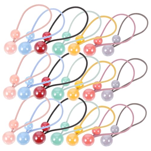 Homoyoyo 28 Stck Teiliges Haargummi für Mädchen Elastische Haarschleifen mit Doppelt Kugeln Bunte Weiche Haargummis für Pferdeschwanz und Dutt Kinderfreundlicher Haarschmuck Vielseitig von Homoyoyo