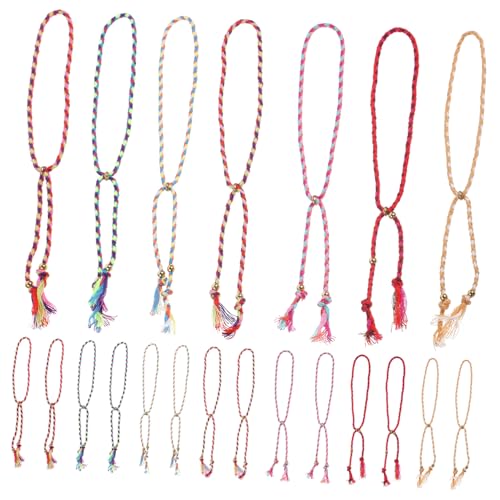 Homoyoyo 28 Stück Teiliges Handgefertigter Freundschaftsarmbänder mit Kupferperlen Quasten Verstellbare Geflochtene Armbänder für Männer Frauen Stilvolle Handaccessoires von Homoyoyo